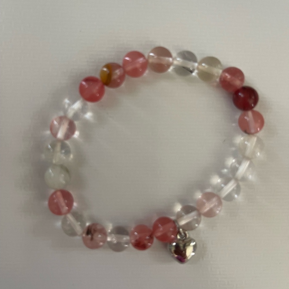 Elegant Pink and Clear Beaded Bracelet